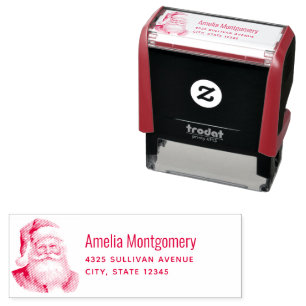 Sello Automático Dirección de Navidades Retro de Santa Claus