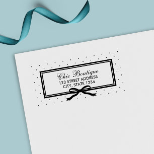 Sello Automático Dirección de negocio de puntos de polka de borde y