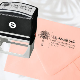 Sello Automático Dirección de palmera tropical elegante