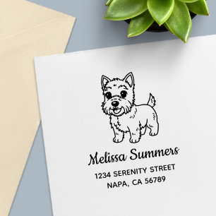 Sello Automático Dirección de perro Terrier Cute West Highland