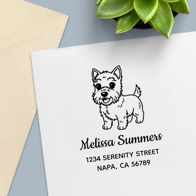 Sello Automático Dirección de perro Terrier Cute West Highland (Subido por el creador)