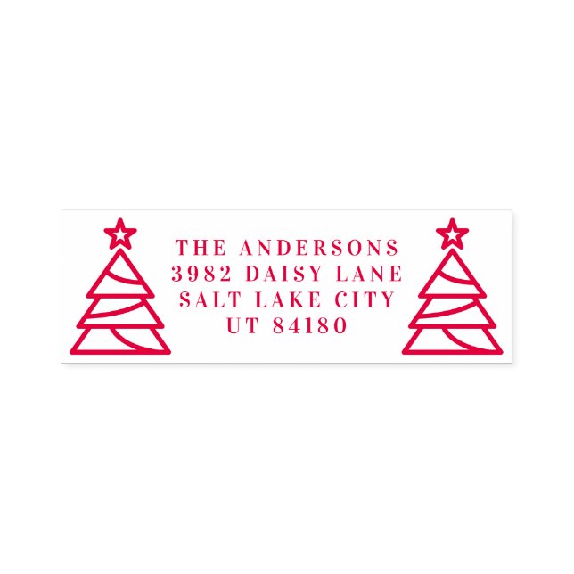 Sello Automático DIRECCIÓN DE REGISTRO DE VUELTA DE Festividad ROJA (Diseño)