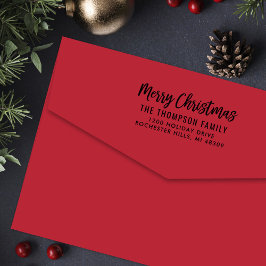 Sello Automático Dirección de Regreso navideño con guión moderno
