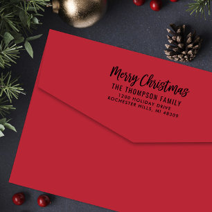 Sello Automático Dirección de Regreso navideño con guión moderno