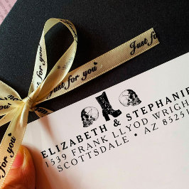 Sello Automático Dirección de retorno Boda gótico Personalizado est