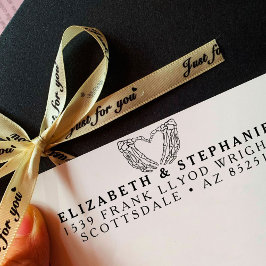 Sello Automático Dirección de retorno Boda Skeleton Personalizado d