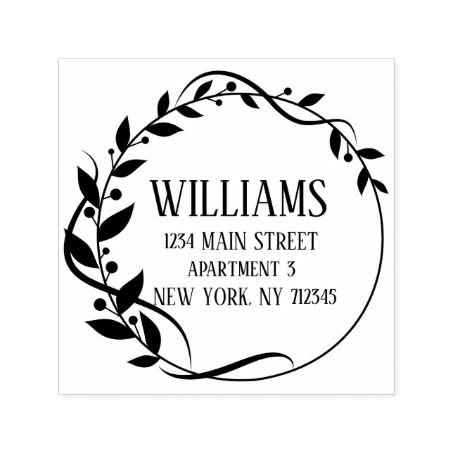 Sello Automático dirección de retorno botánico del marco de flor (Diseño)