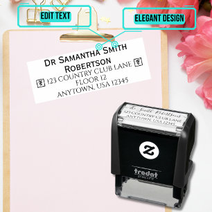 Sello Automático Dirección de retorno con símbolo médico
