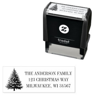 Sello Automático Dirección de retorno de árbol de navidad clásico