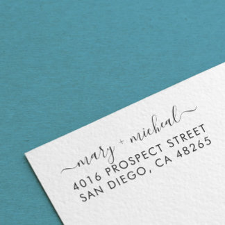 Sello Automático Dirección de retorno de Boda de pareja elegante Mi
