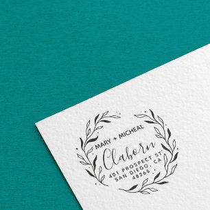 Sello Automático Dirección de retorno de Boda de pareja elegante Mi