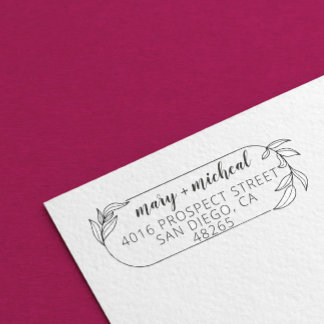 Sello Automático Dirección de retorno de Boda de pareja elegante Mi