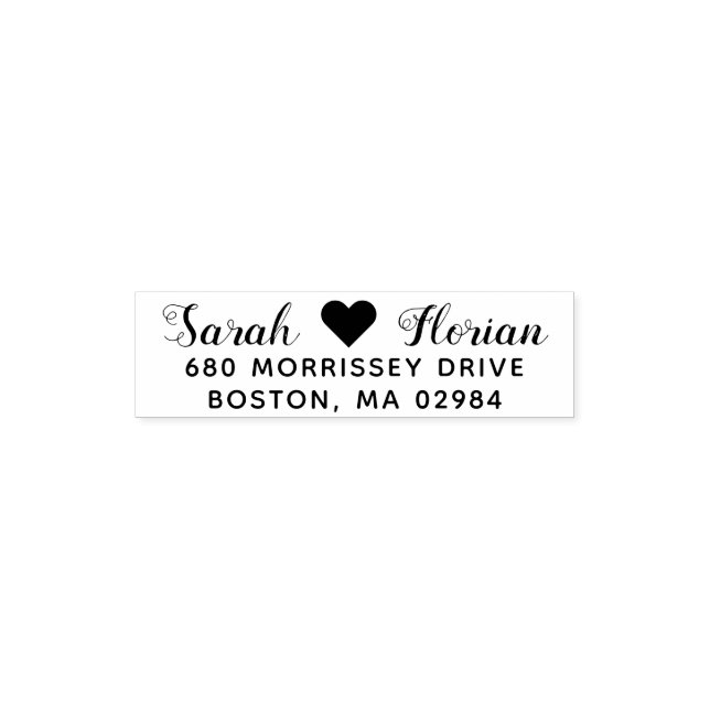 Sello Automático Dirección de retorno de boda elegante (Diseño)