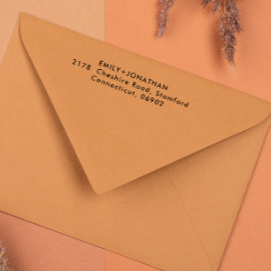 Sello Automático Dirección de retorno de boda elegante y sencilla