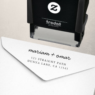 Sello Automático Dirección de Retorno de Boda Simple Escritura Mode