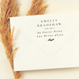 Sello Automático Dirección de retorno de Boho Sprig simple y elegan