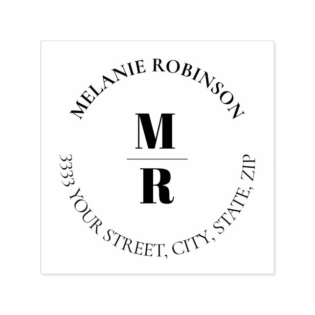 Sello Automático Dirección de retorno de círculo de monograma negri (Diseño)