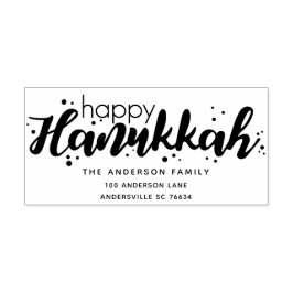 Sello Automático Dirección de retorno de Cute Happy Hanukkah
