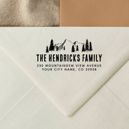 Sello Automático Dirección de retorno de esbozo rústico de árboles 