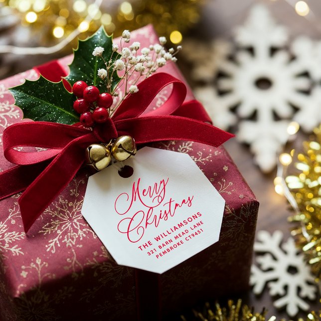 Sello Automático Dirección de retorno de escritura navideña roja ro (Subido por el creador)