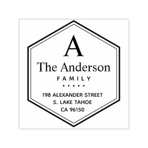 Sello Automático Dirección de retorno de familia del logotipo de He