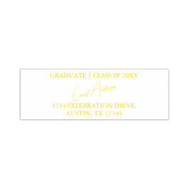 Sello Automático Dirección de retorno de graduación simple amarillo