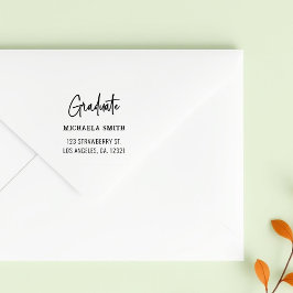 Sello Automático Dirección de retorno de graduado de script negro s