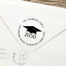 Sello Automático Dirección de retorno de graduado Tipografía simple
