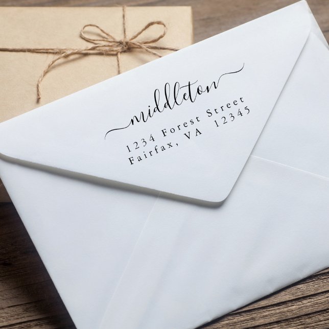 Sello Automático Dirección de retorno de guión elegante (Subido por el creador)