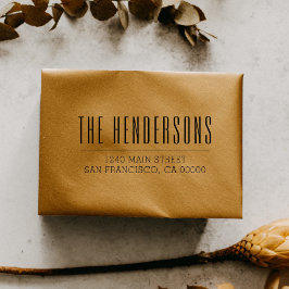 Sello Automático Dirección de retorno de guión negrita elegante y m