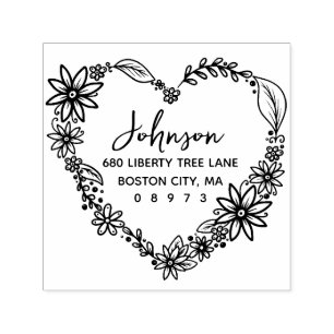 Sello Automático Dirección de retorno de la familia de flores de co