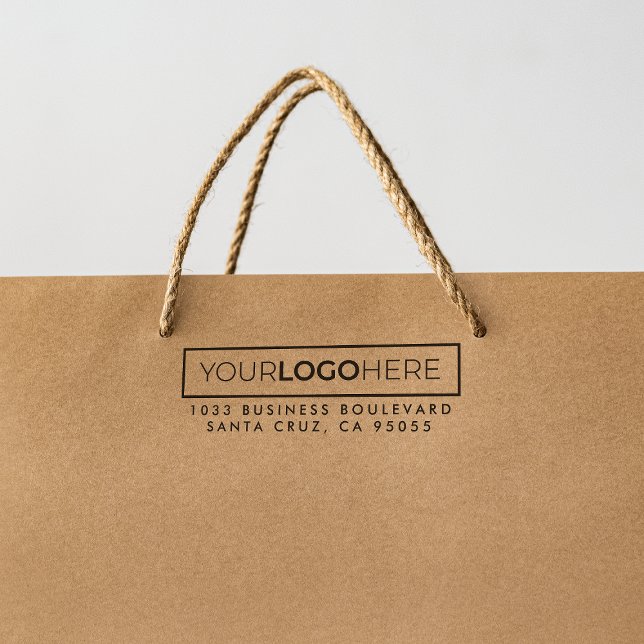 Sello Automático Dirección de retorno de logotipo rectangular para  (Stamp Mock-up)