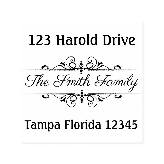 Sello Automático Dirección de retorno de marco elegante (Diseño)