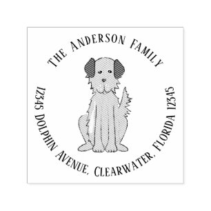 Sello Automático Dirección de retorno de Mascota de perro simple y