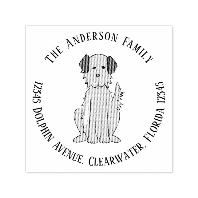 Sello Automático Dirección de retorno de Mascota de perro simple y  (Diseño)