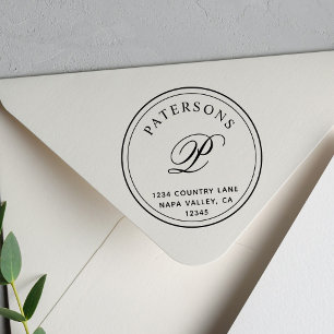 Sello Automático Dirección de retorno de monograma clásico