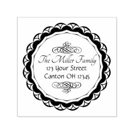 Sello Automático Dirección de retorno de monograma elegante