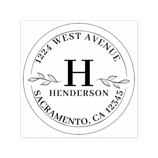 Sello Automático Dirección de retorno de monograma moderno (Diseño)