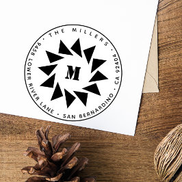 Sello Automático Dirección de retorno de monograma solar geométrico