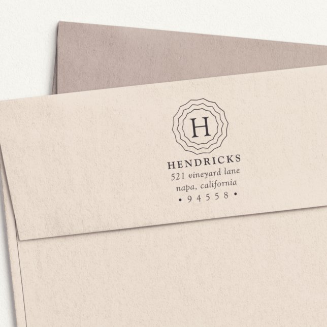 Sello Automático Dirección de retorno de monograma triple de marco (Subido por el creador)