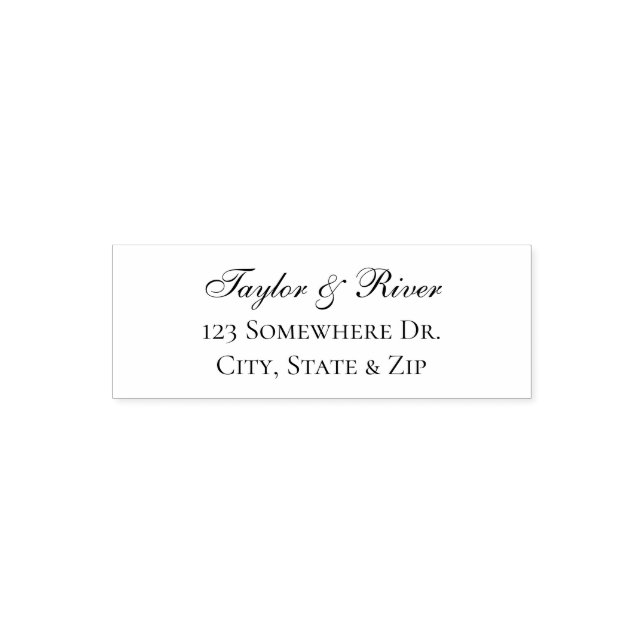 Sello Automático Dirección de retorno de nombre de script elegante  (Diseño)