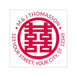 Sello Automático Dirección de retorno de pareja de doble felicidad 