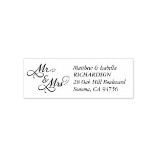 Sello Automático Dirección de retorno de pareja elegante