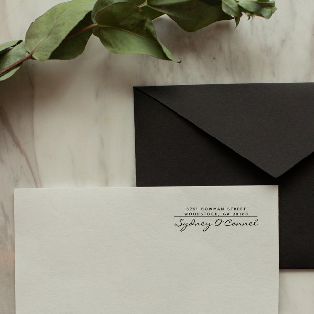 Sello Automático Dirección de retorno de Personalizado de script Mi (Modern Script Custom  Elegant Professional Return Address Stamp)