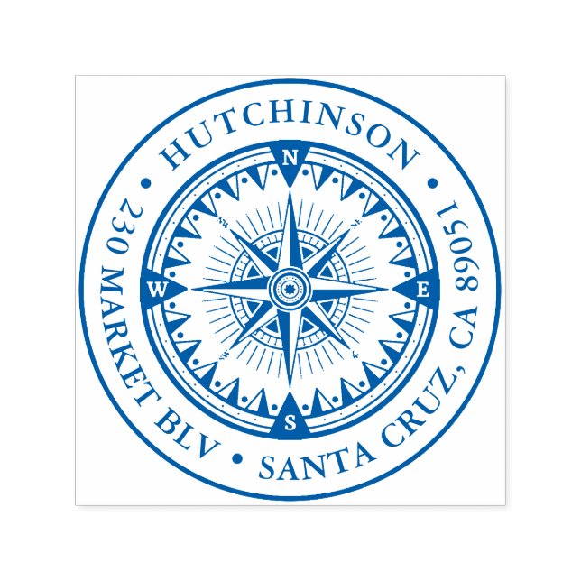 Sello Automático Dirección de retorno de redondeo de brújula naumát (Diseño)