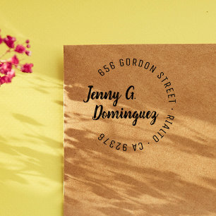 Sello Automático Dirección de retorno de redondeo de caligrafía mod