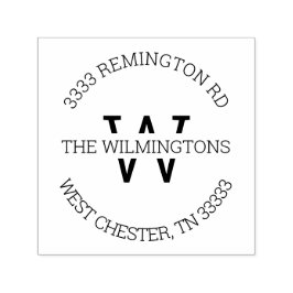 Sello Automático Dirección de retorno de redondeo de monograma mode