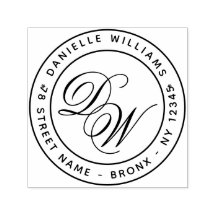 Dirección de retorno de redondeo monograma caligra