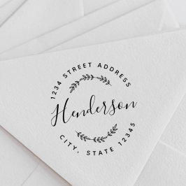 Sello Automático Dirección de retorno de redondo de Boda de follaje