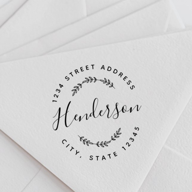 Sello Automático Dirección de retorno de redondo de Boda de follaje (Subido por el creador)